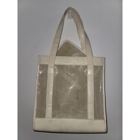 Vintage GUCCI Mesh Tote w/Pouch Cream - Picture 4 of 10